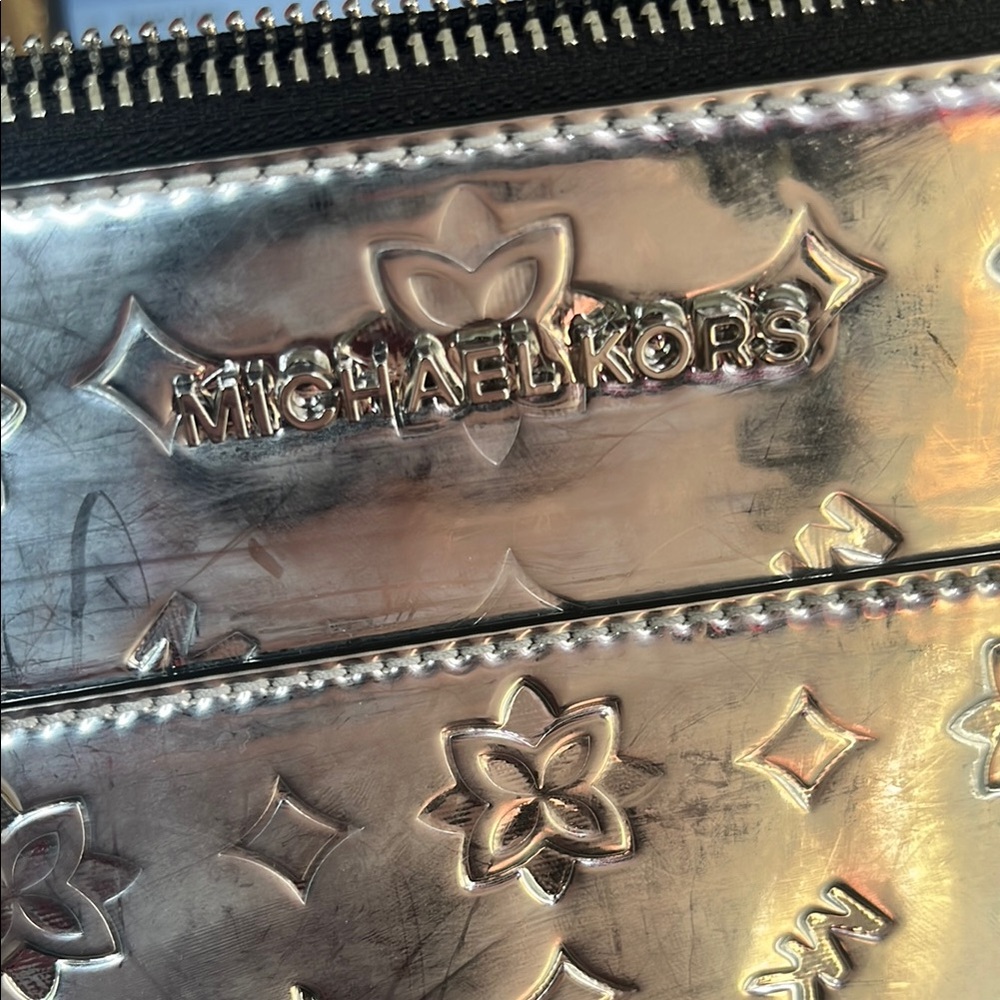 Michael Kors Silver Metallic Tote - Picture 2 of 8
